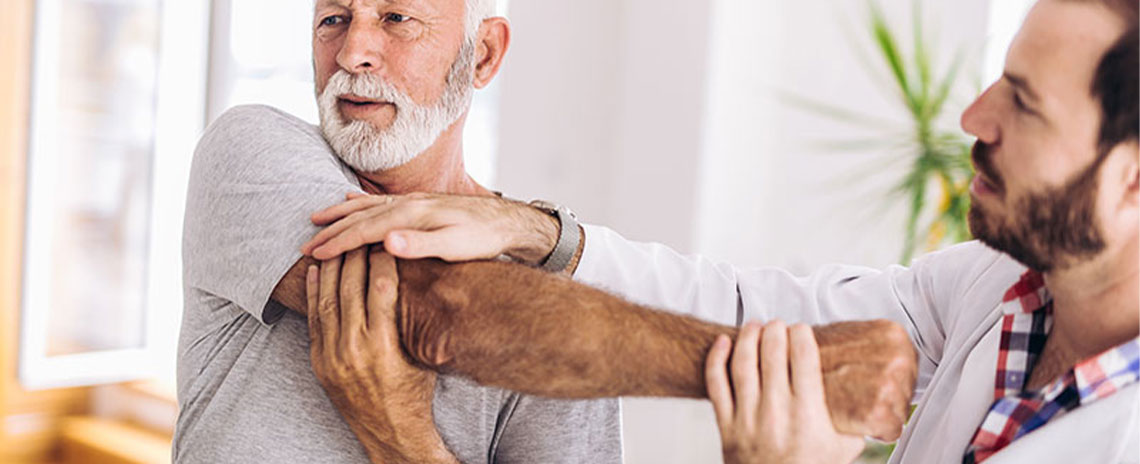 Patient getting a chiropractic shoulder adjustment at Center For Auto Accident Injury Treatment in San Diego