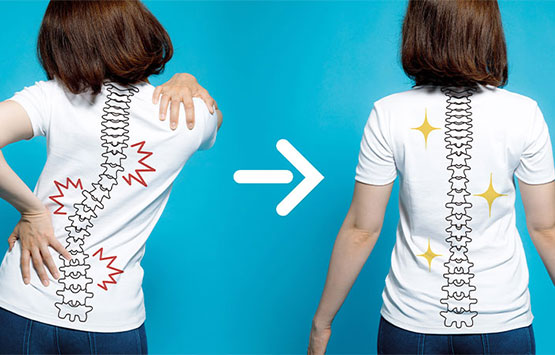 Diagram of good posture vs bad posture